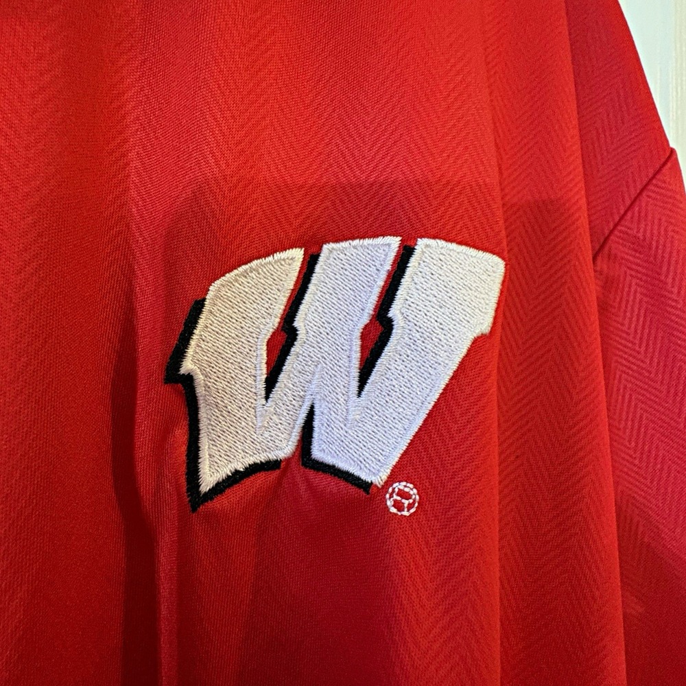 Champion Wisconsin Badgers Polo Shirt Red/White Size 2XL NCAA Fan Apparel